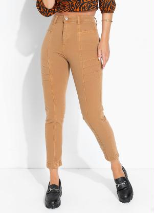 Cal�a (C�qui) Mom Jeans com Drapeado Sawary