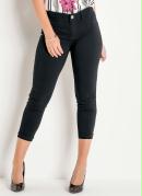 Cal�a Cropped Preta com Barra Dobrada Sawary