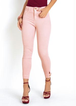 Cal�a Cropped (Rosa) Sawary com Bot�es