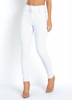 Calça Sarja (Branca) Sawary com Cinto Ajustável Calça Sarja (Branca) Sawary com Cinto Ajustável