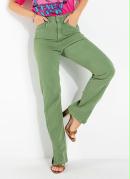 Cal�a Verde Reta Sawary com Bolsos e Fendas