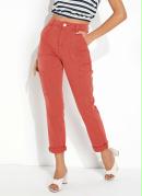 Cal�a Vermelha Reta com Bolsos Sawary