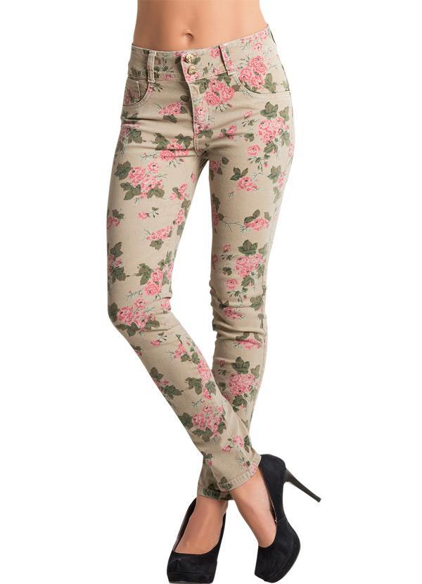 calça floral feminina