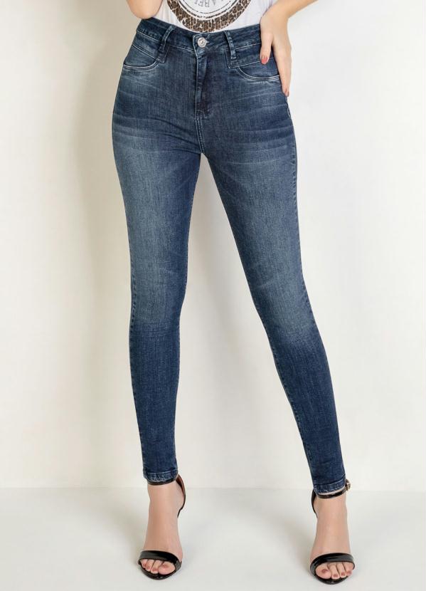 Cal�a Skinny (Jeans) com Recorte no Bolso Sawary