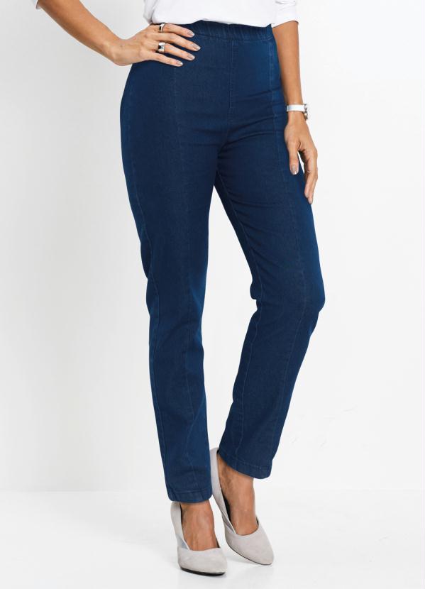 Calça Skinny Jeans com Recortes (Azul Médio) Calça Skinny Jeans com Recortes (Azul Médio)