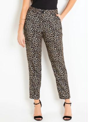 Calça Alfaitaria Animal Print (Onça Marrom) Calça Alfaitaria Animal Print (Onça Marrom)