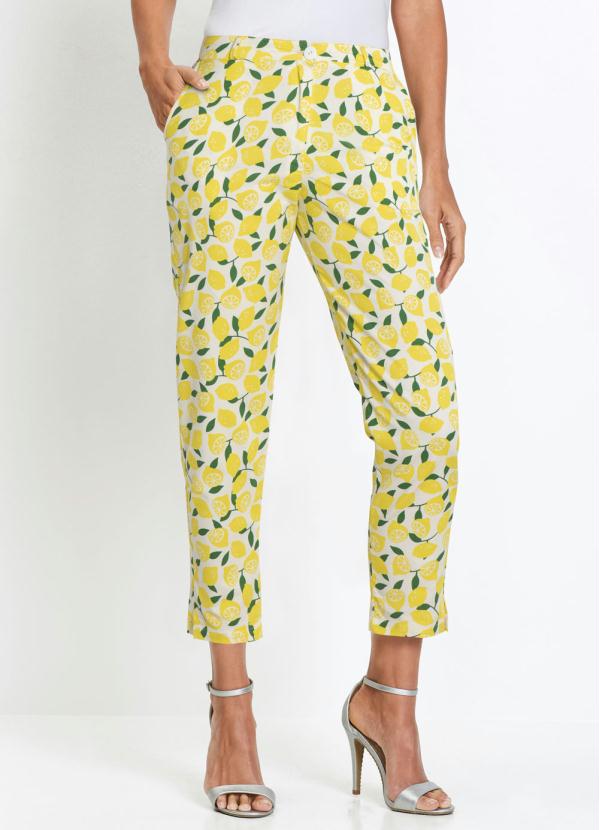 Calça Alfaitaria Estampada (Limões Branca) Calça Alfaitaria Estampada (Limões Branca)