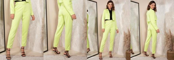 Cal�a Verde Lima em Malha Encorpada