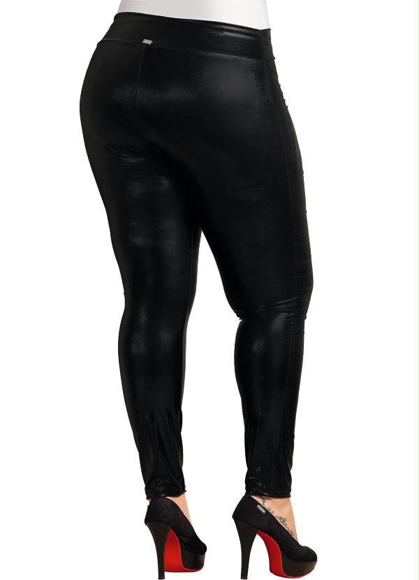 calça legging de couro plus size
