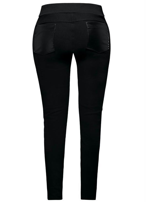 legging preta couro sintetico