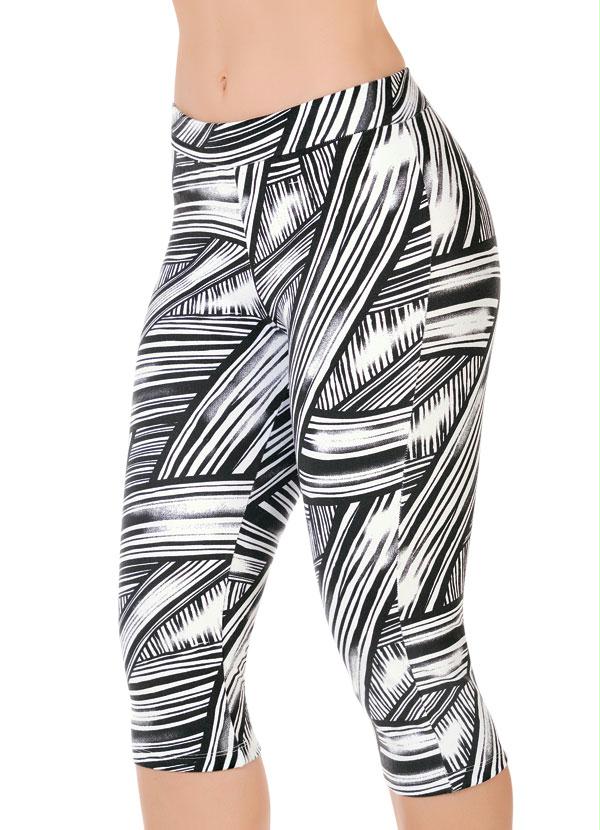 Bonprix Calça Cotton Faixa Lateral Estampada Preto - GLAMI.com.br