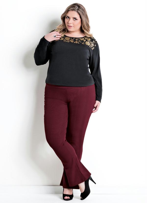 calca flare bordo