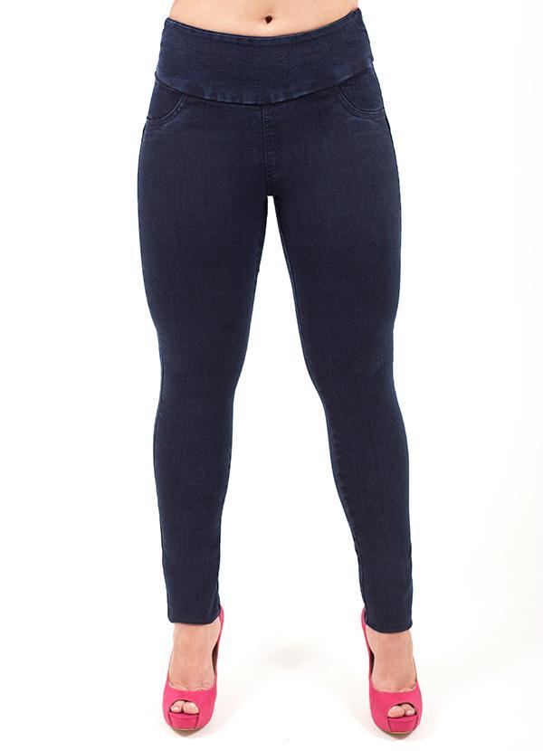calça legging cintura alta jeans