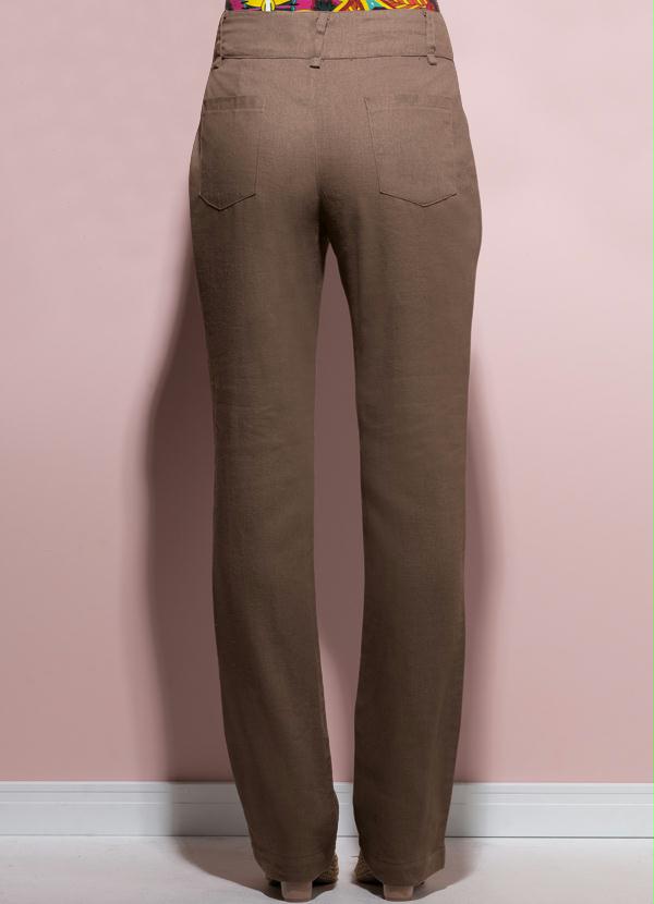 calça social marrom feminina