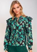 Blusa Manga Longa Floral Dark 