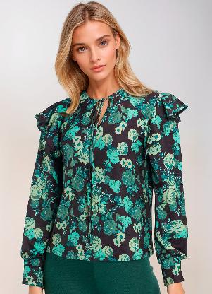 Blusa Manga Longa (Floral Dark)