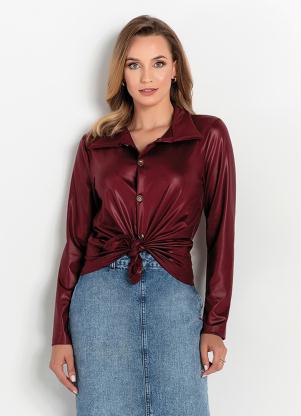 Camisa (Bord�) com Bot�es Moda Evang�lica
