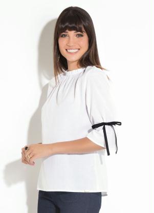 Camisa (Branca) Quintess com Gola Franzida
