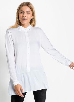 Camisa com Babado e Fendas (Branco)