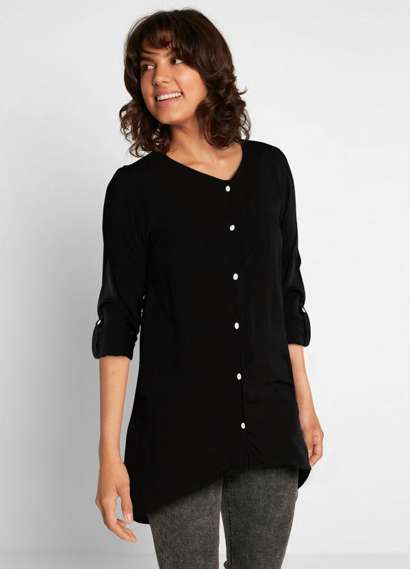 Camisa com Bolsos (Preta) Camisa com Bolsos (Preta)