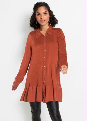 Camisa em Camadas com Manga Longa (Ferrugem)