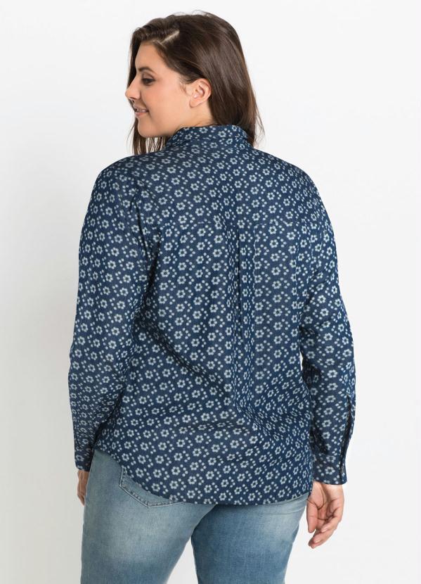 camisa jeans estampada