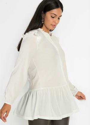 Camisa Manga Longa com Babado (Branca)