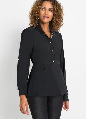 Camisa Manga Longa com Gola (Preta)