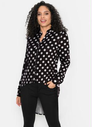 Camisa Po� Mullet com Gola Padre (Preta/Branca)