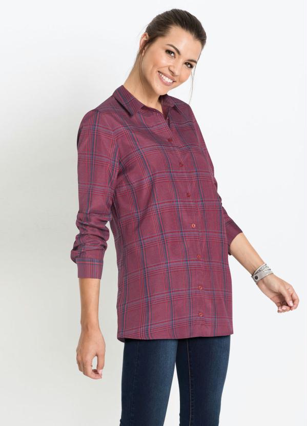 Camisa Social Alongada (Xadrez Amora)