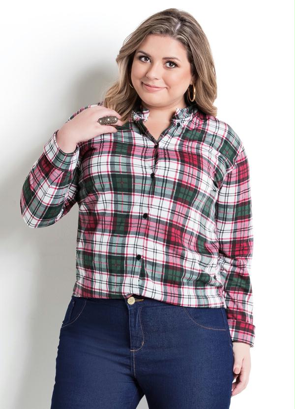 camisa plus size xadrez