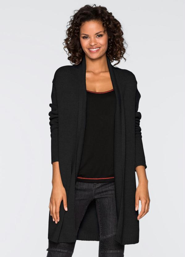 cardigan feminino longo de tricot