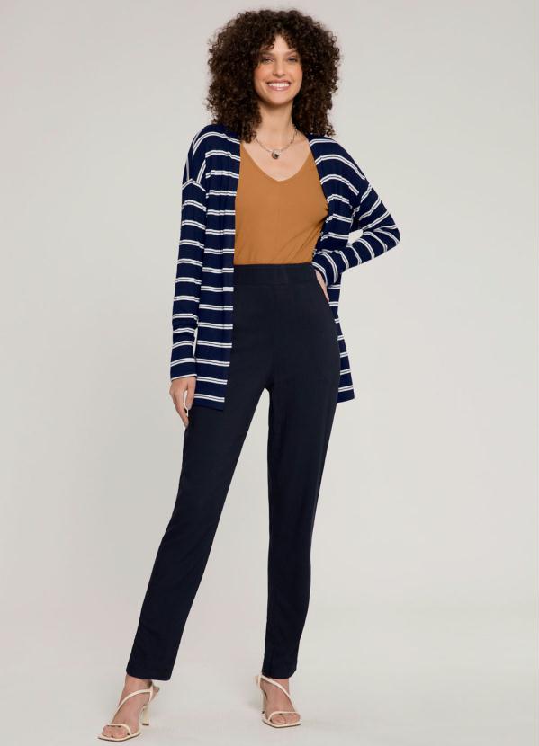 cardigan alongado listrado