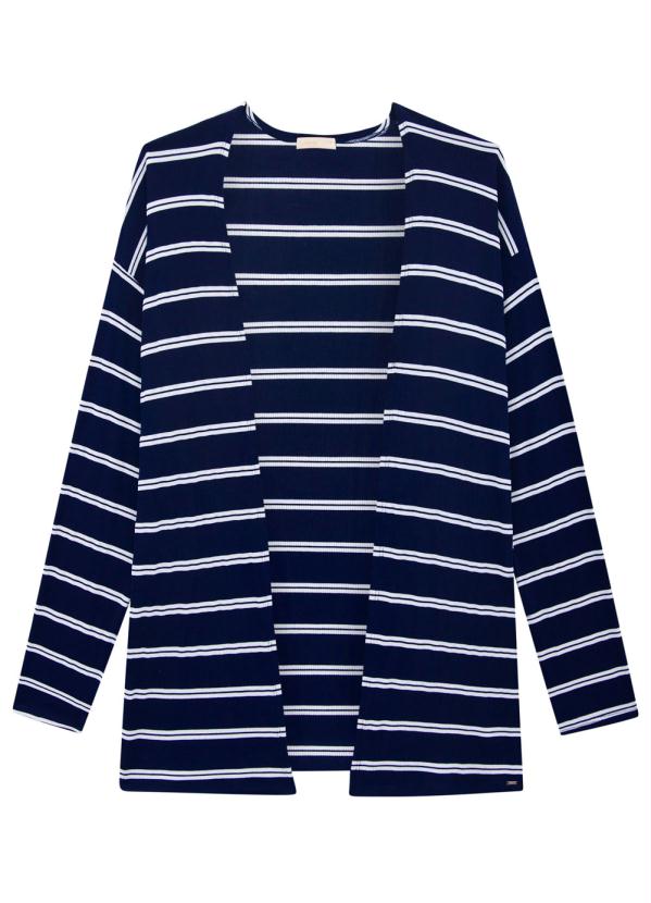 cardigan alongado listrado