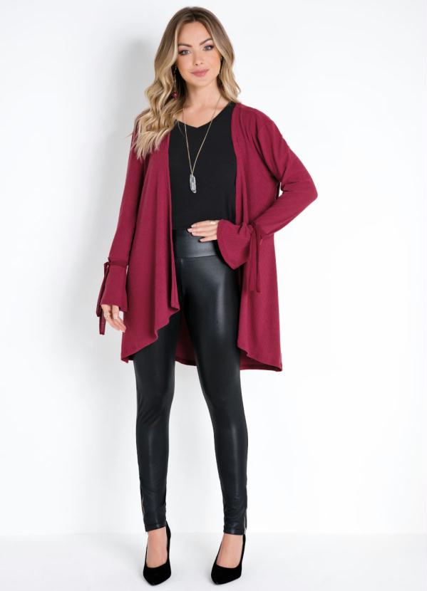 cardigan de amarrar na frente