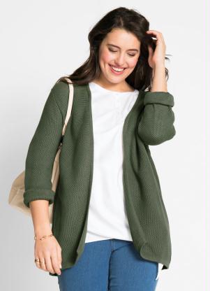 Cardigan de Tric� B�sico (Verde)