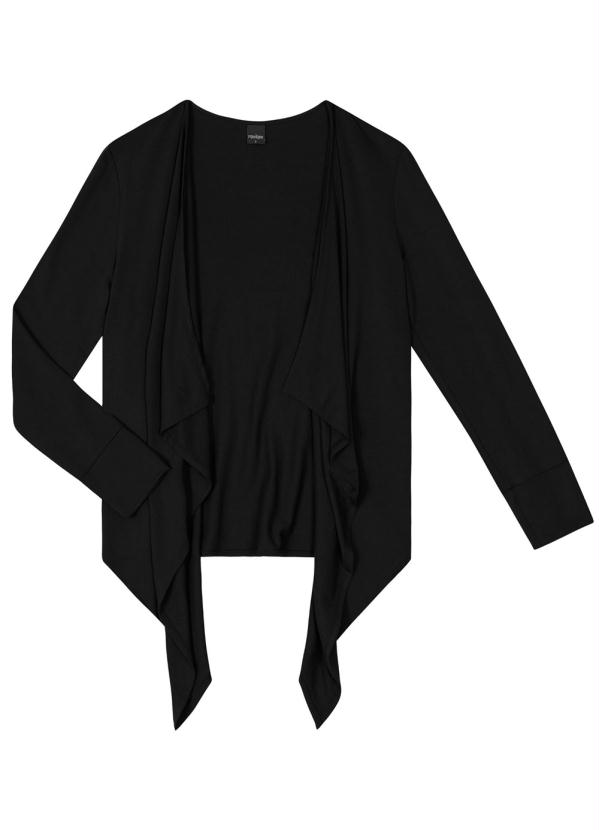 cardigan assimetrico preto