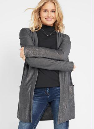 Cardigan Lurex com Bolsos (Mescla)