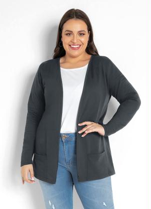 cardigan longo plus size