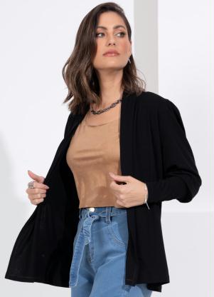 Casaco (Preto) com Mangas Bufantes