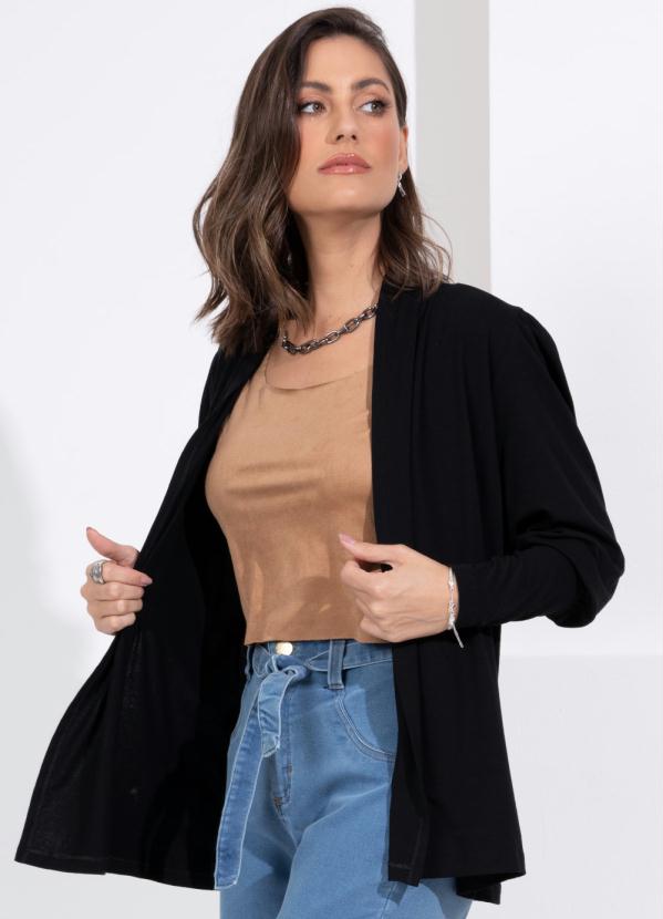 Casaco (Preto) com Mangas Bufantes
