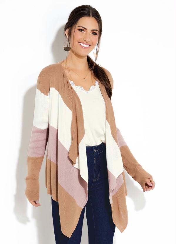 Casaco Tricolor (Rosa) com Pontas