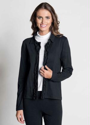 Casaquinho (Preto) Detalhe de Babadinho Casaquinho (Preto) Detalhe de Babadinho