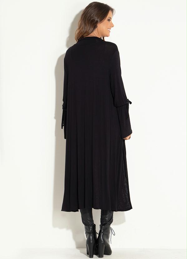 casaco alongado preto feminino