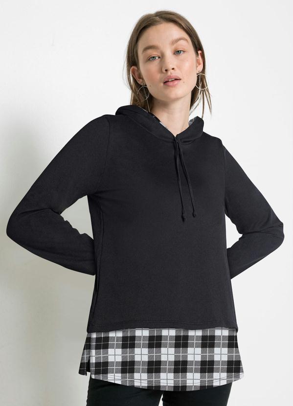 Casaco com Capuz (Xadrez Preto)