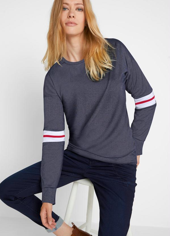 Casaco Decote Redondo (Azul Escuro) Casaco Decote Redondo (Azul Escuro)