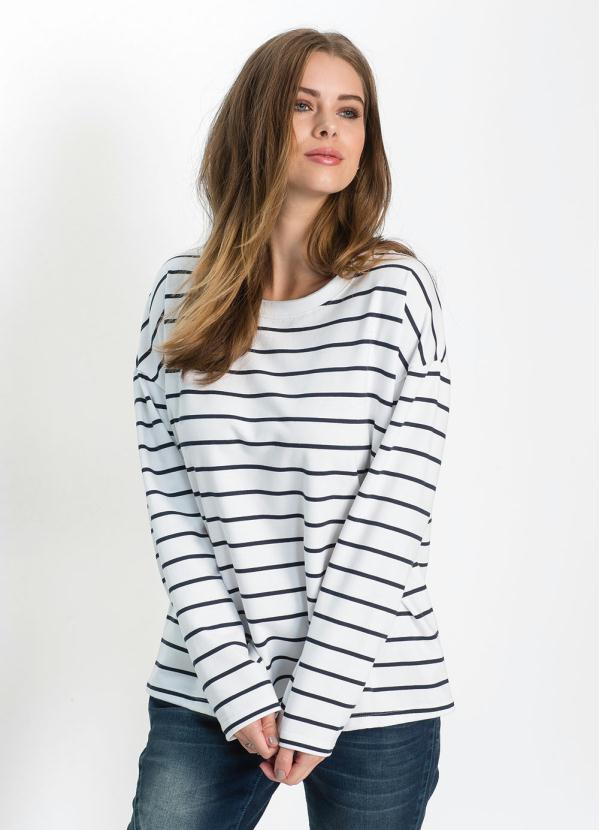 Casaco Moletinho Listrado (Branco)