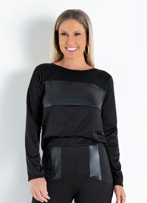 Casaco (Preto) com Recorte em Cirr�