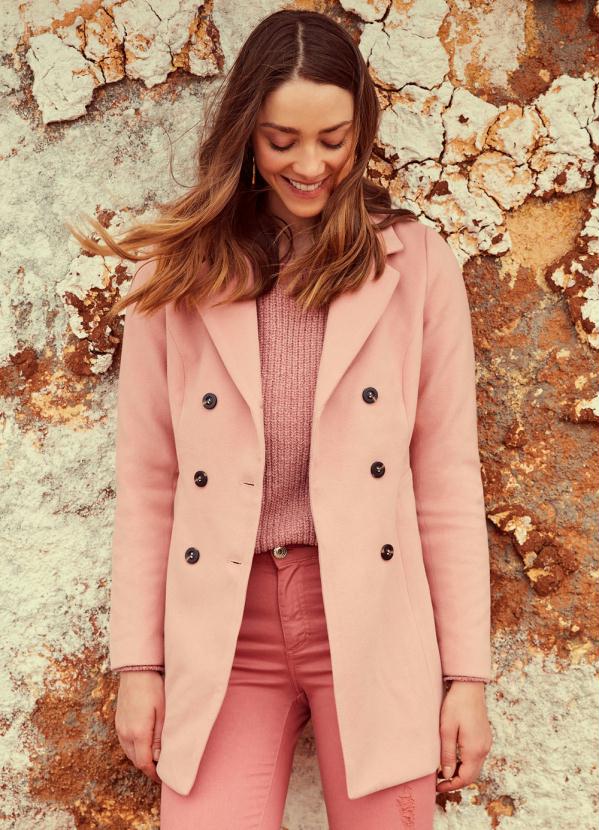 casaco rosa claro feminino
