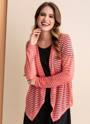 Casaco (Salm�o) em Malha Fio Tinto